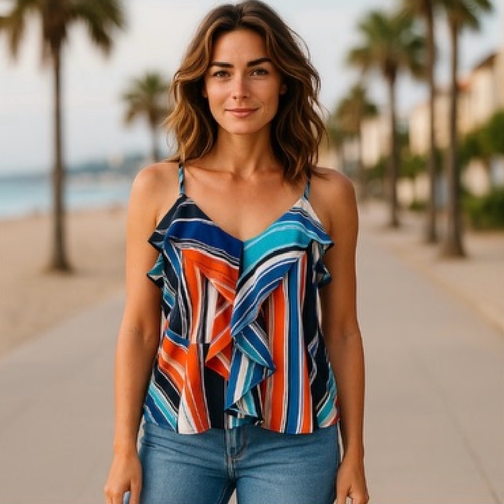 Jennifer Lopez Multi color geometric top Size Medium